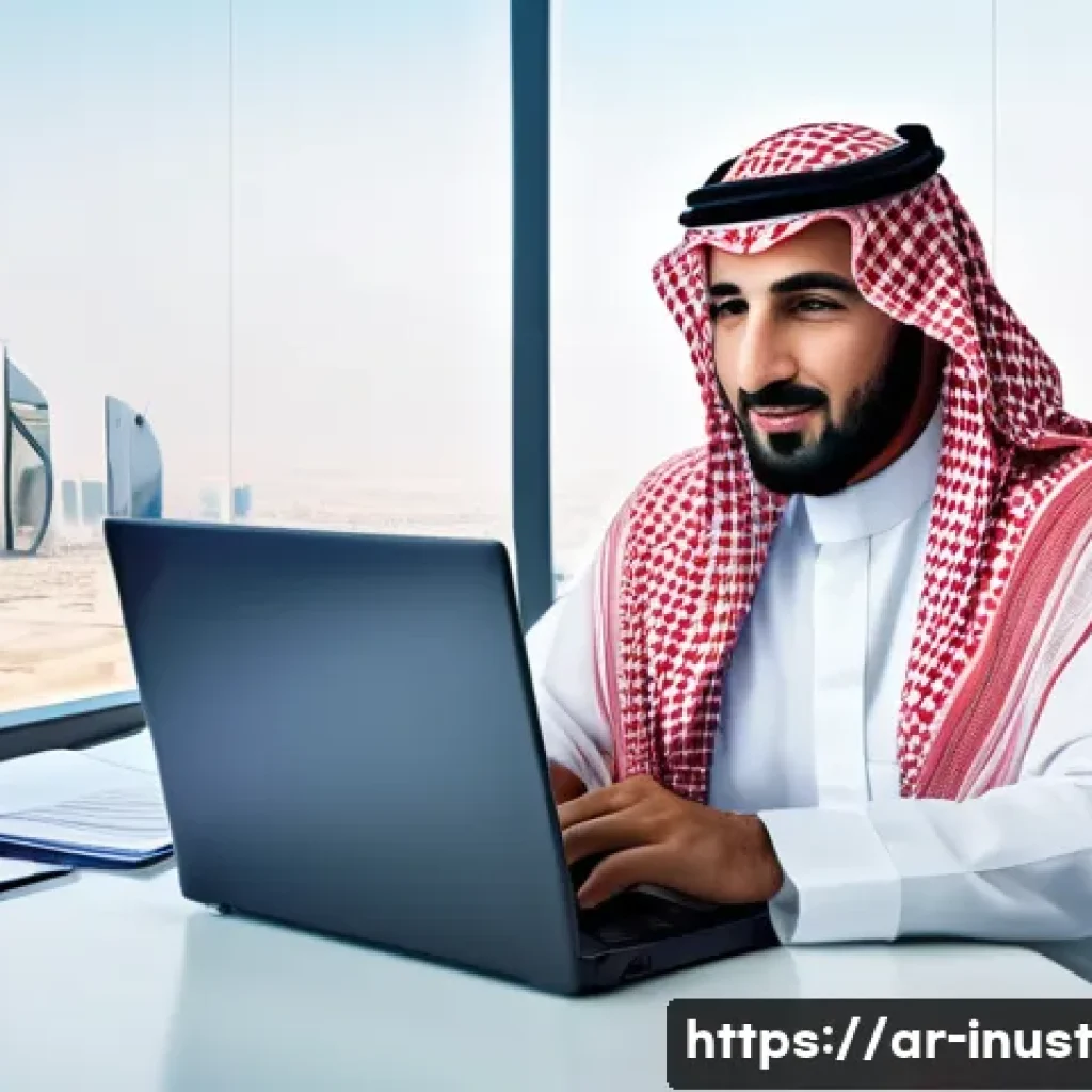 세금 효율적인 기업 투자 전략 - A professional Arab businessman in traditional Saudi attire (white thobe and red-checkered shemagh) ...